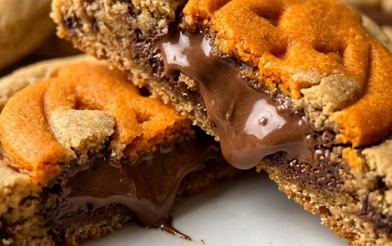 Milk Chocolate Stuffed Jack-O'-Lantern Cookies