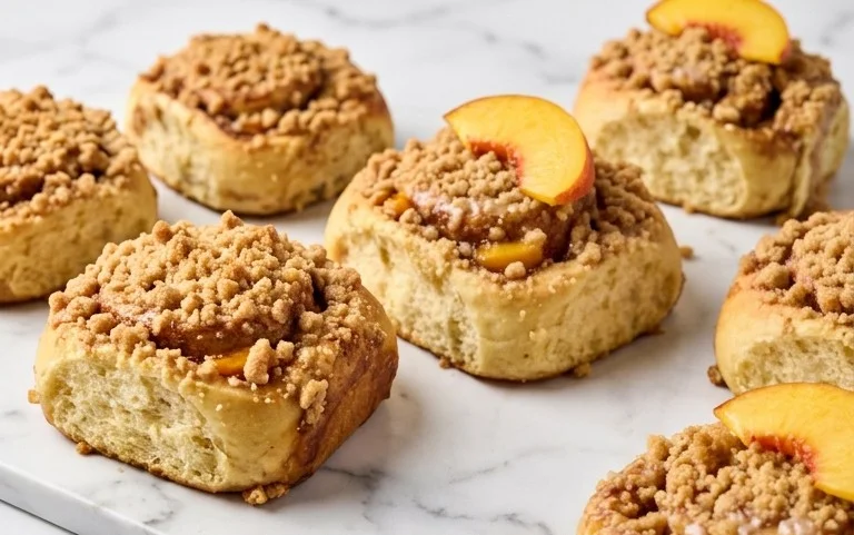 Peach Cobbler Cinnamon Rolls – Divine Breakfast Treat