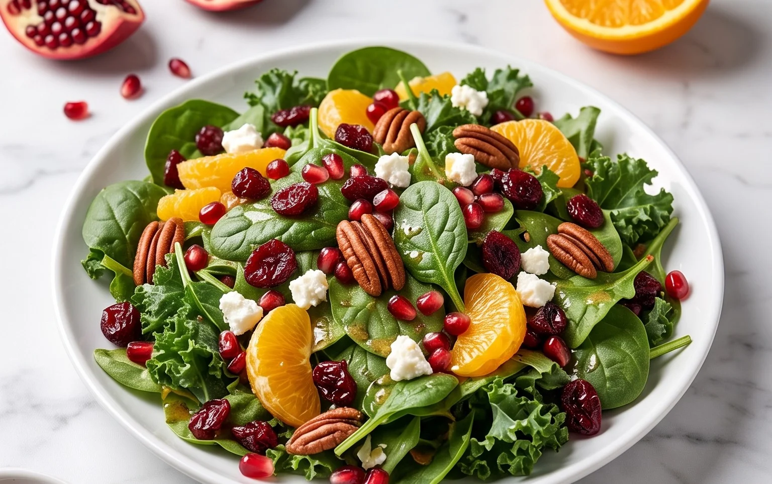 Sparkling Christmas Salad with Pomegranate & Mandarin
