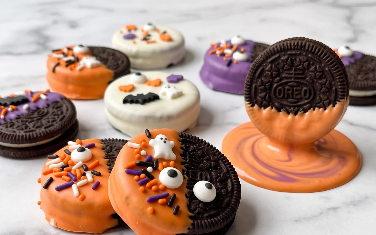 Easy Halloween Dipped Oreo Cookies Recipe